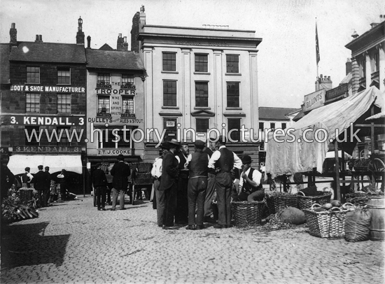 Market Day, Market Square, Northampton. c.1890's.